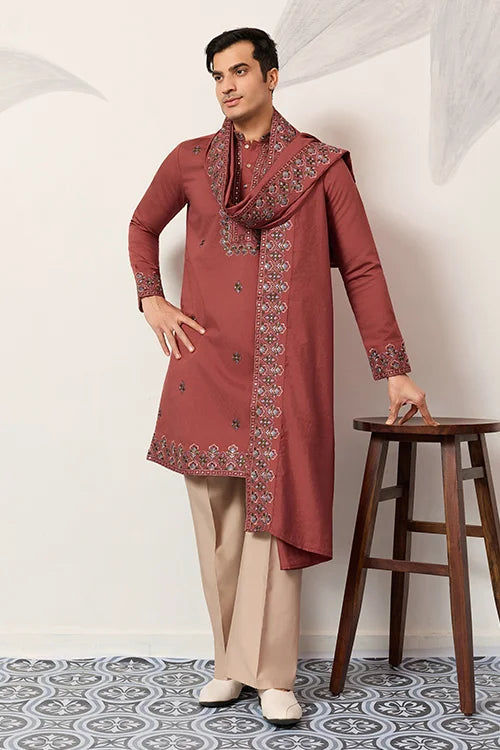 Orange Kurta with Dupatta