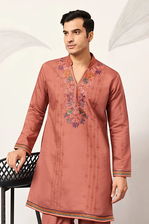 Orange Kurta Pant Set
