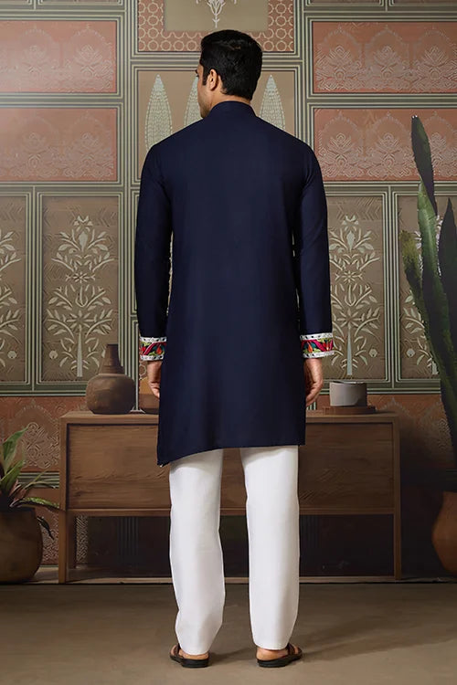 Navy Blue Party Wear Kurta