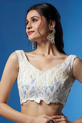 Soft Net White Lehenga