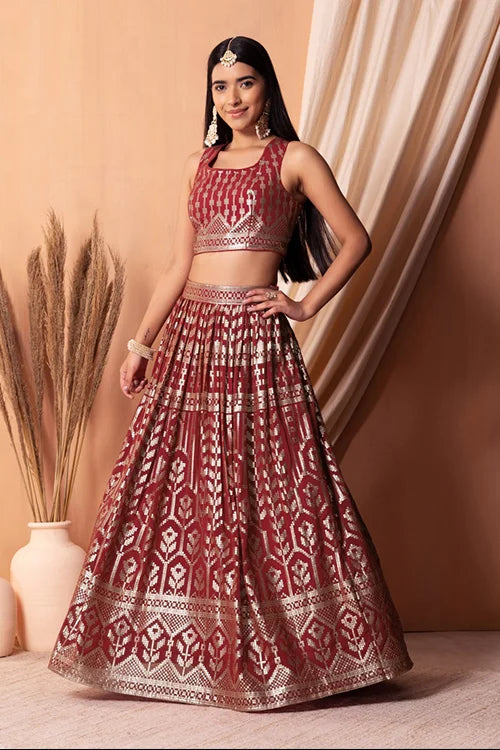 Maroon chaniya choli 