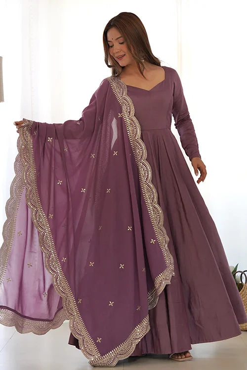 Stylish Romansilk Anarkali Gown