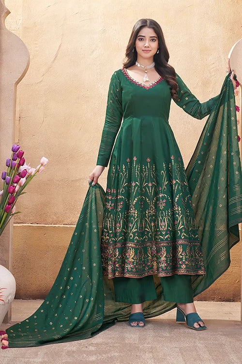 Green Mirror Work Salwar Suit