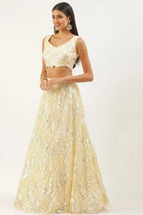 Embroidered Yellow Lehenga Choli