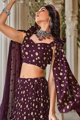 Metallic Foil Lehenga Choli