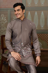 Grey Kurta Koti Set