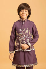 Kids Purple Kurta with Koti