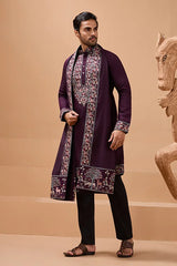 Purple Kurta with Dupatta for Men
