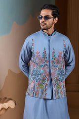Sky Blue Koti Kurta Set