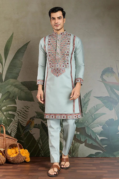 Sky blue kurta pajama