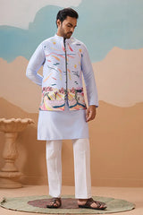 Sky Blue Wedding Koti Kurta