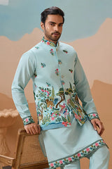 Sky Blue Kurta Koti Set
