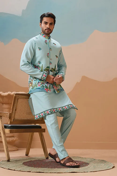 Sky Color Koti Kurta Set