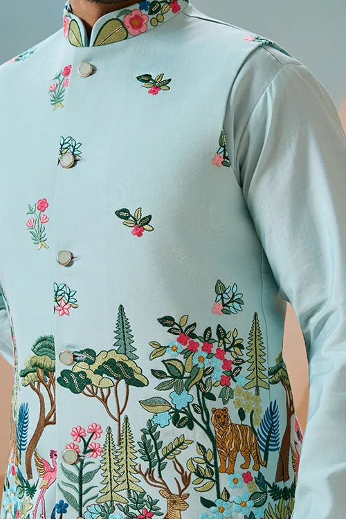 Sky Men's Kurta Waistcoat Set