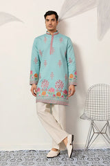 Sky Blue Embroidered Kurta Set
