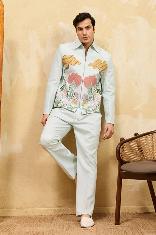 Sky Velvet Jacket and Pant