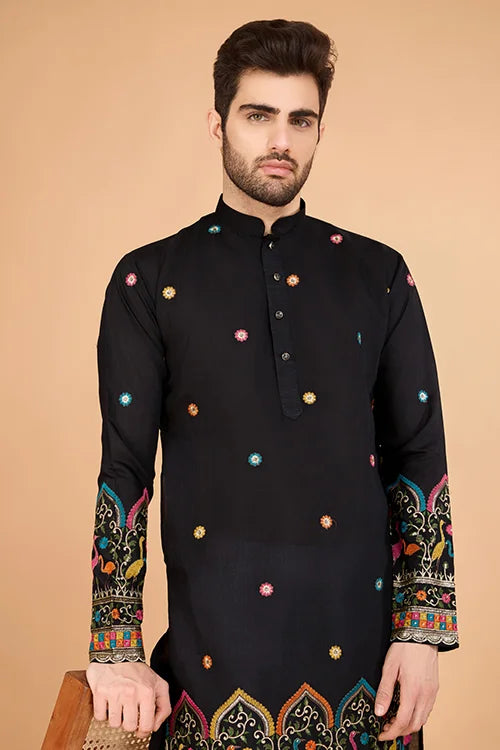 Black Designer Kurta for Men