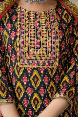 Full-stitched black kurti