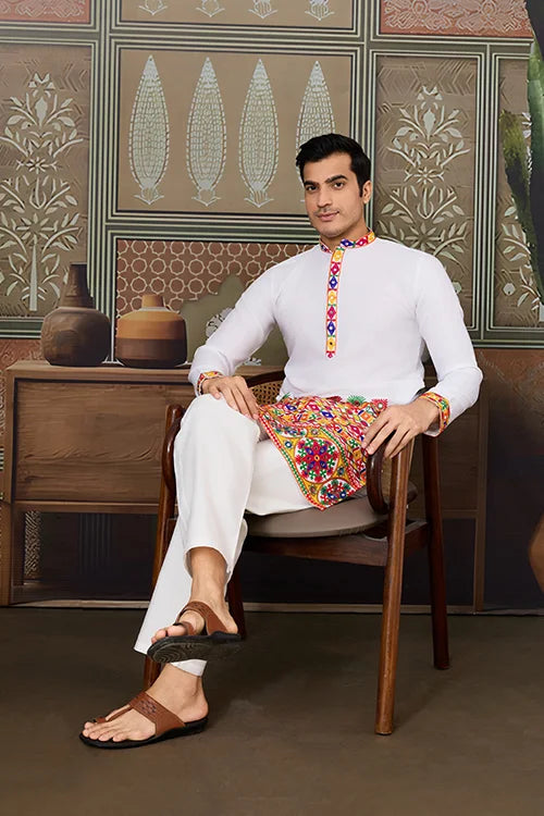 Readymade White Kurta for Navratri