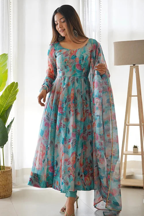 Vibrant Anarkali Gown for Summer