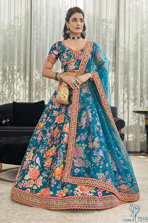 Blue lehenga coli