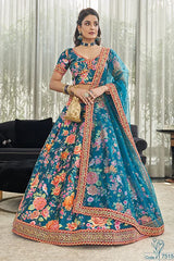 Blue lehenga coli