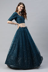 Teal Blue Lehenga Choli