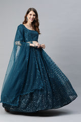 Teal Blue Lehenga Choli