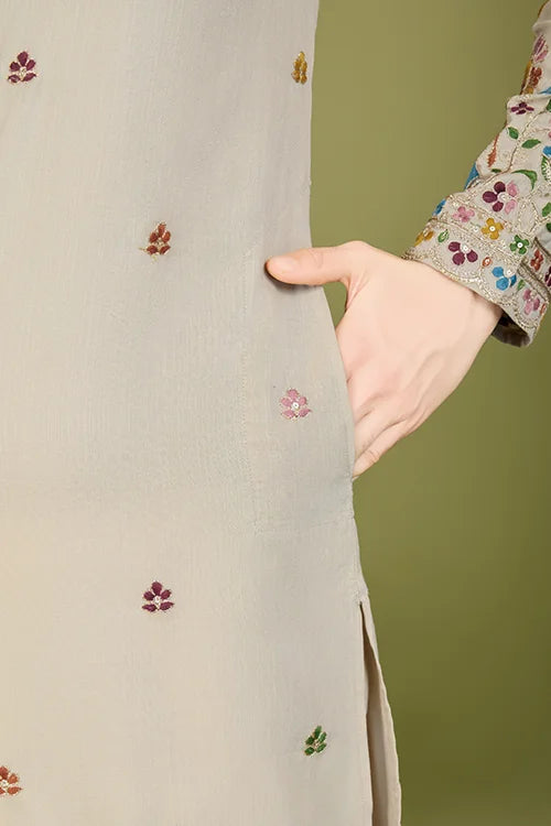 Embroidered Work Cotton Kurta for Men