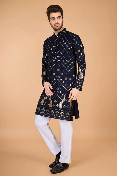 Navy Blue Kurta Rayon