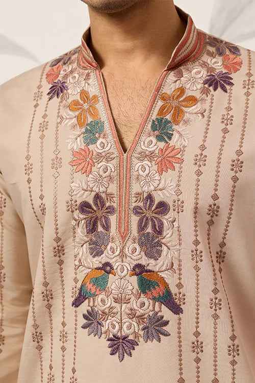 Festive Wear Beige Kurta Set