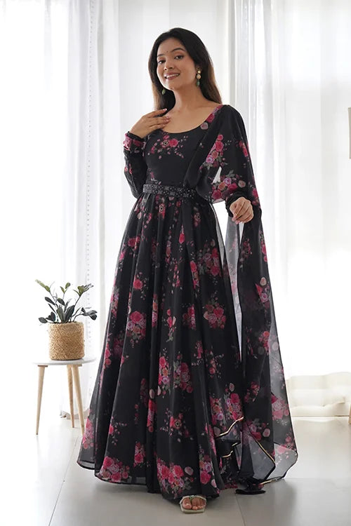 Elegant Floral Long Suit