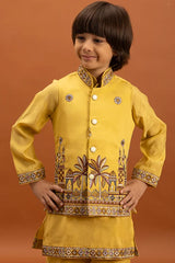 Yellow Kurta Koti for Kids