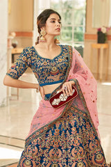 Velvet Bridal Lehenga Choli