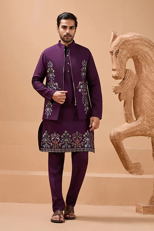 Wedding Purple Kurta Outfit