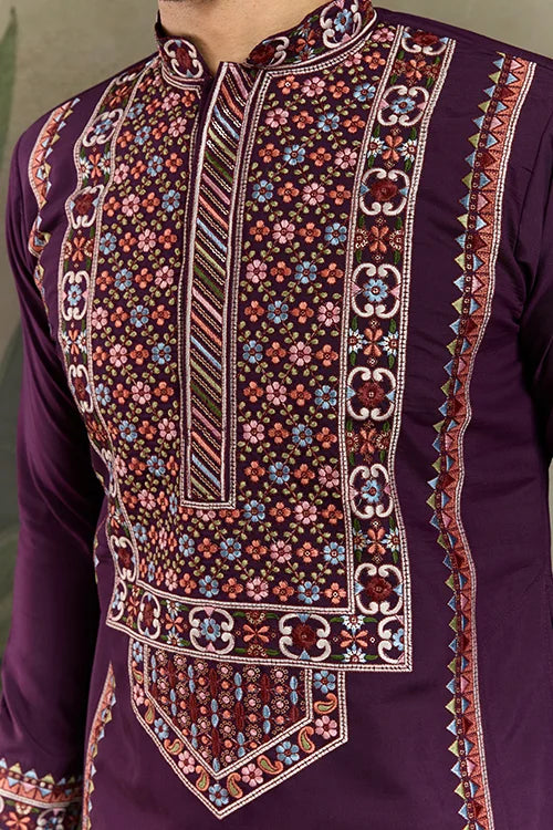 Engagement Special Purple Kurta