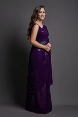 Wine color saree online
