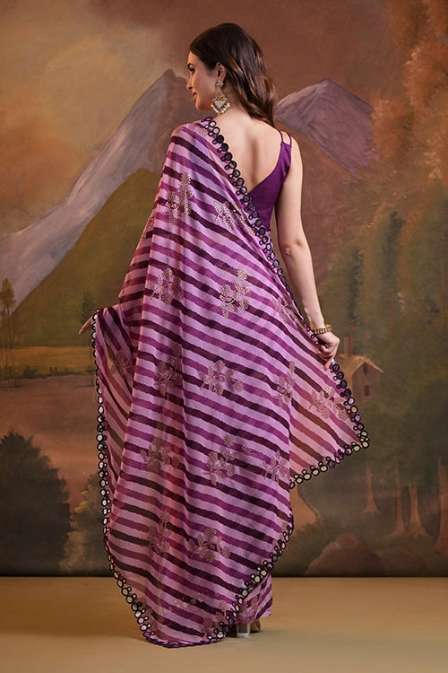 Saree with Mirror Work
