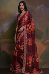 Georgette floral saree
