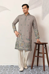 Grey Kurta for Mens Wear