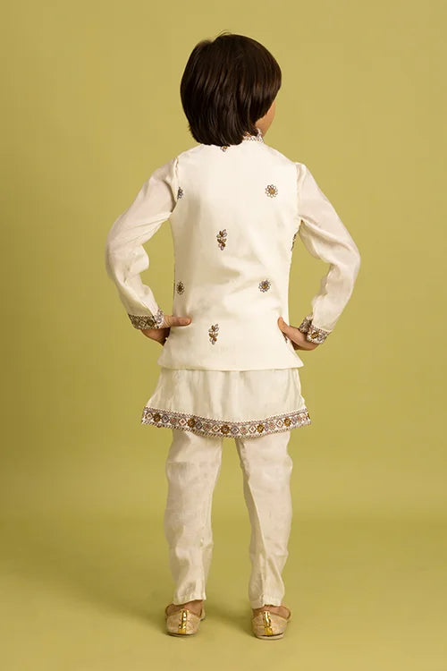 White Koti Kurta Kids