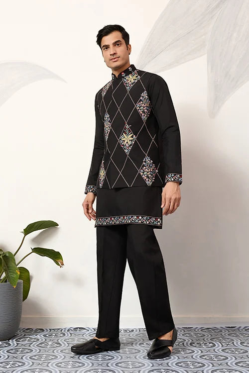 Men’s Black Wedding Kurta Pajama
