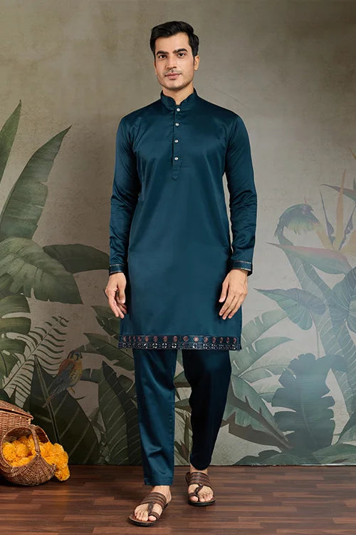 Teal Blue Kurta