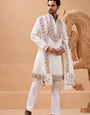 Vibrant Look White Kurta Dupatta Set for Mens Wear