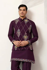 Wedding Purple Kurta Pajama Set