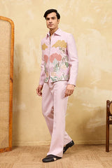 Pink Velvet Jacket Set