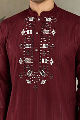 Traditional Maroon Kurta with Dupatta