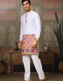 Stylish White Cotton Readymade Men’s Navratri Kurta