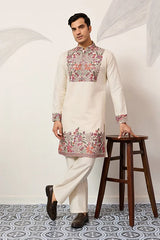 White Designer Kurta Pant Set