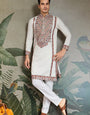 Wedding Special White Embroidered Kurta for Men